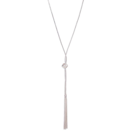Chain Tassel & Knotted Lariat Necklace
