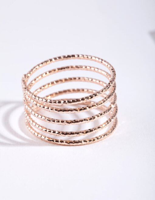 Rose Diamond Cut Spiral Ring