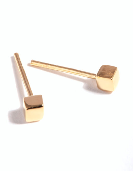 Mini Cube Stud Earrings