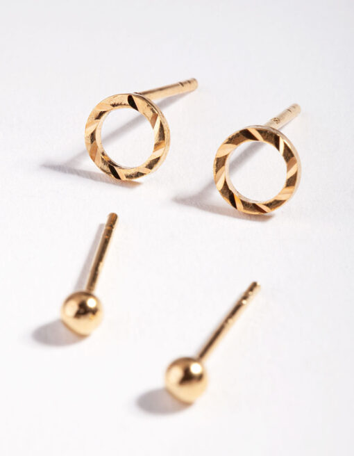 Textured Circle Stud Earring Pack