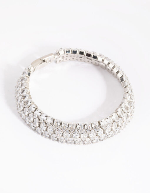 Rhodium  Tennis Bracelet