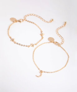 Moon Charm Bracelet Set