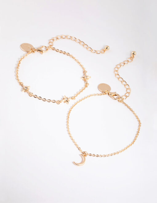 Moon Charm Bracelet Set