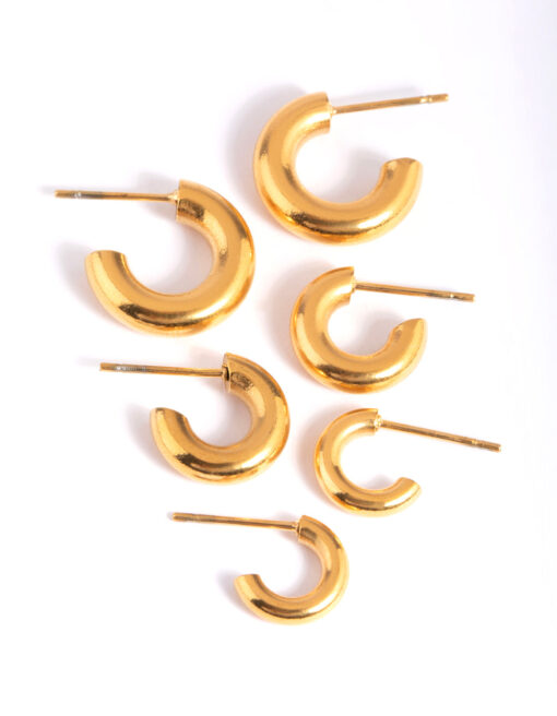 Stainless Steel Mixed Hoop Earring Pack
