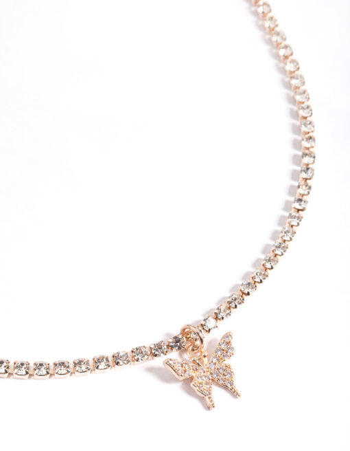 Rose Butterfly Necklace