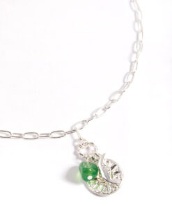 Crescent & Disc Charm Necklace