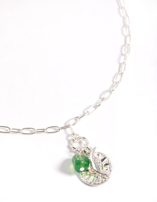 Crescent & Disc Charm Necklace