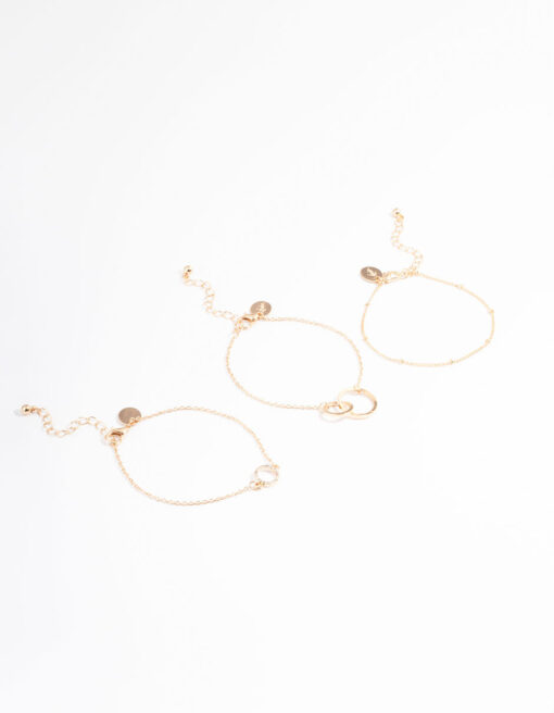 Open Circle Linked Bracelet Pack