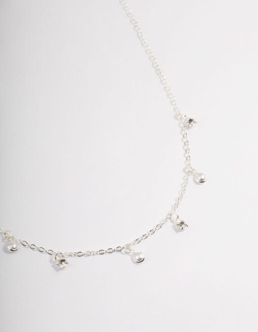 Droplet & Pearl Necklace