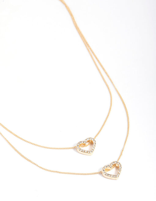 Double Open Heart Necklace