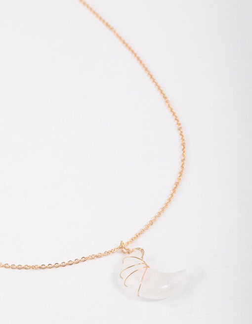 Clear Quartz Moon Necklace