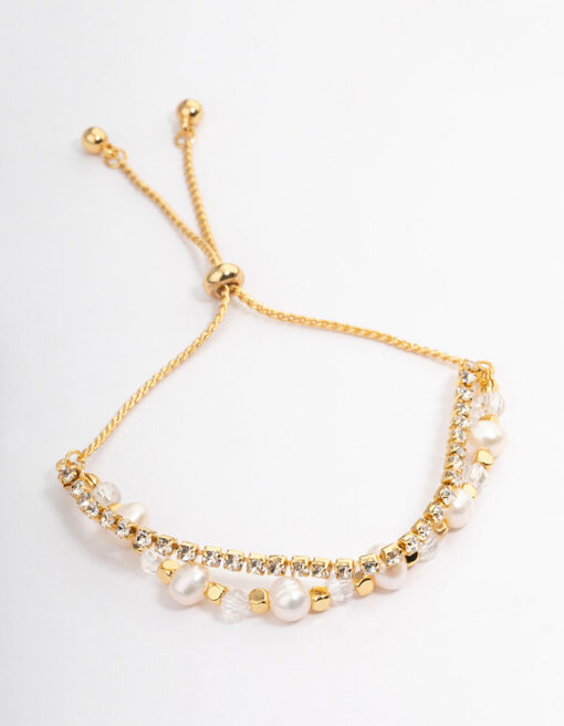 Freshwater Pearl & Facet Bracelet
