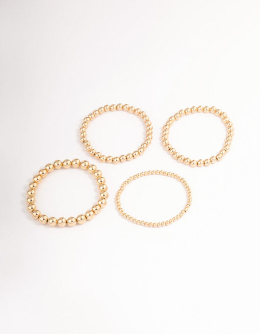 Round Ball Stretch Bracelet 4-Pack