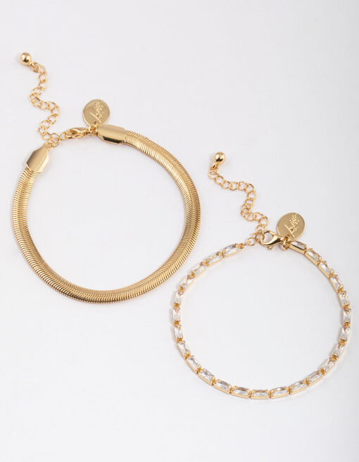 Snake Chain & Tennis Bracelet Pack