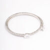 Rhodium Double Pointed  Bangle