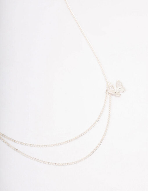 Double Chain Butterfly Necklace