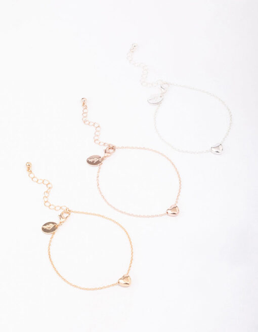 Triple Heart Bracelet 3-Pack