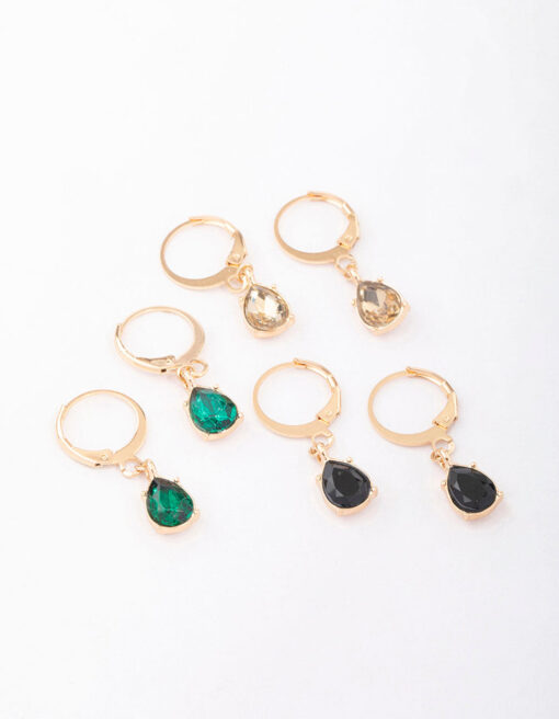 Pear Huggie Earring 3-Pack
