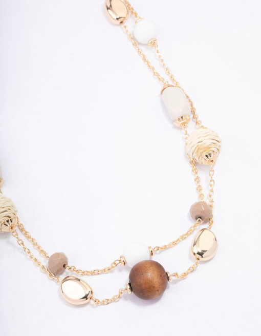Double Chain Beaded Necklace