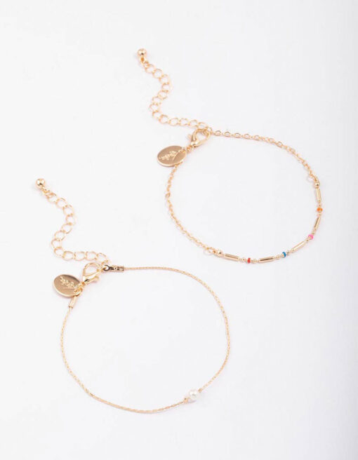 Bead & Pearl Chain Bracelet Pack