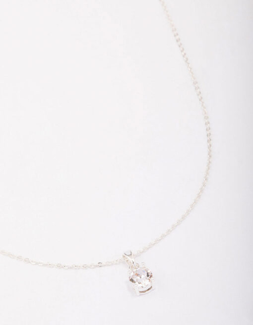 Crystal Solitaire Pendant Necklace