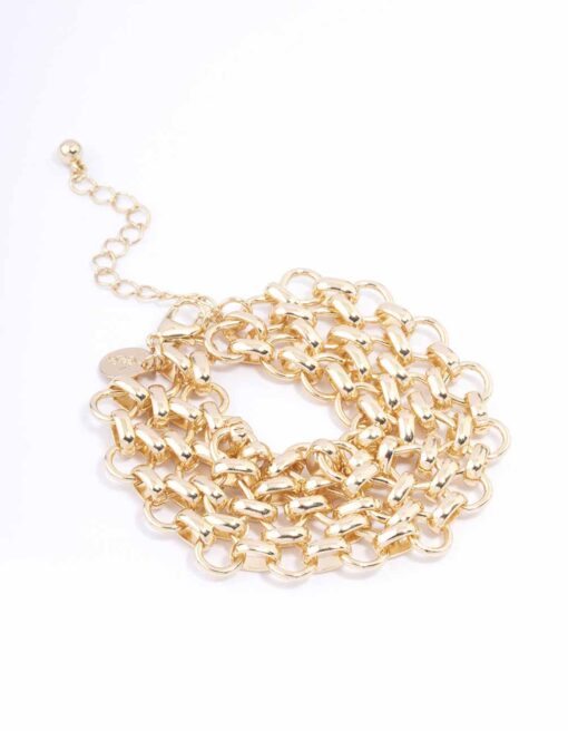 Layered Row Chain Bracelet