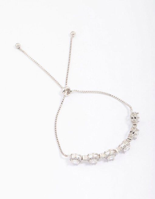 Rhodium Halo  Bracelet