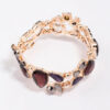 Rose Large Melted Pear Shape Stone Bracelet