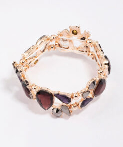 Rose Large Melted Pear Shape Stone Bracelet