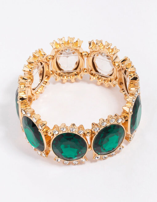Large Halo Circular Stone Bracelet