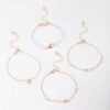 Rose Puffy Heart Bracelet 4-Pack