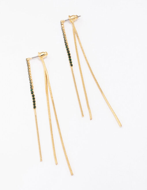 Snake Chain & Sandwich Drop Earrings