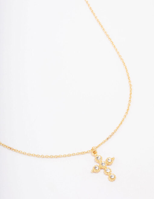 Round Cross Pendant Necklace