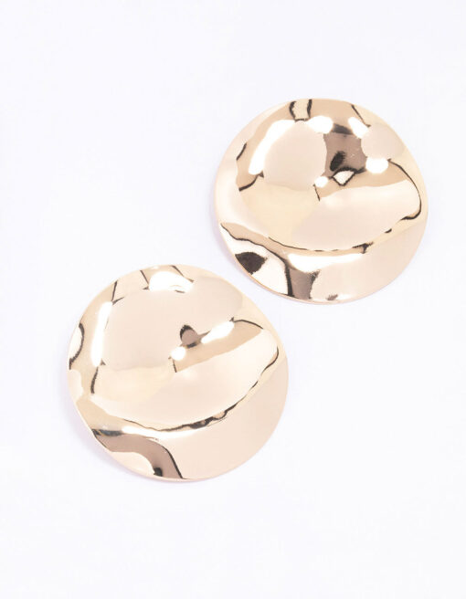 Large Circular Coin Stud Earrings
