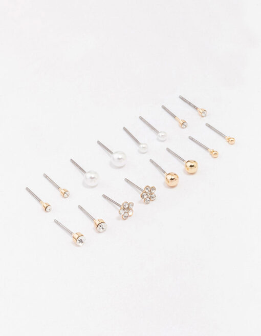 Flower & Pearl Earring 8-Pack