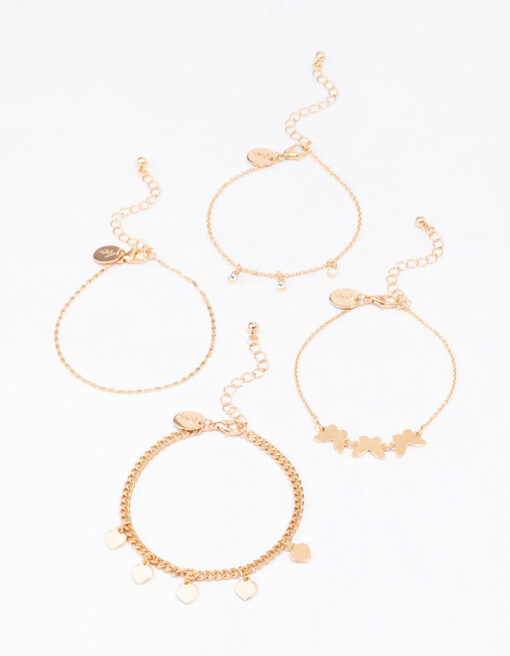 Butterfly Heart Bracelet 4-Pack