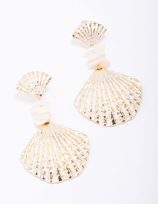 Glowing Shell Drop Earrings