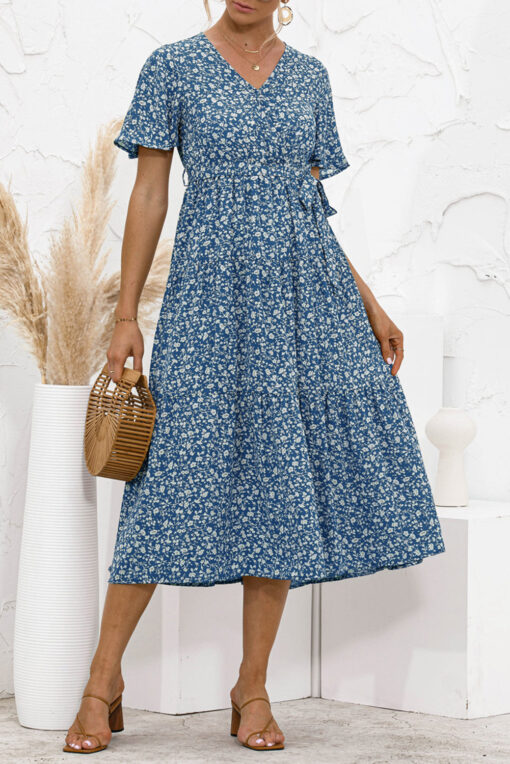 Women's Summer Polka Dots Short Sleeve A Line Mini Dress - Image 10
