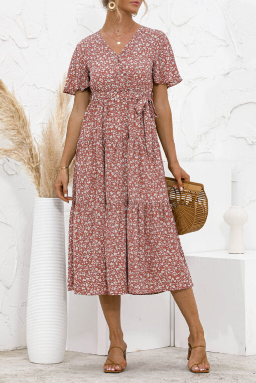 Women's Summer Polka Dots Short Sleeve A Line Mini Dress - Image 9