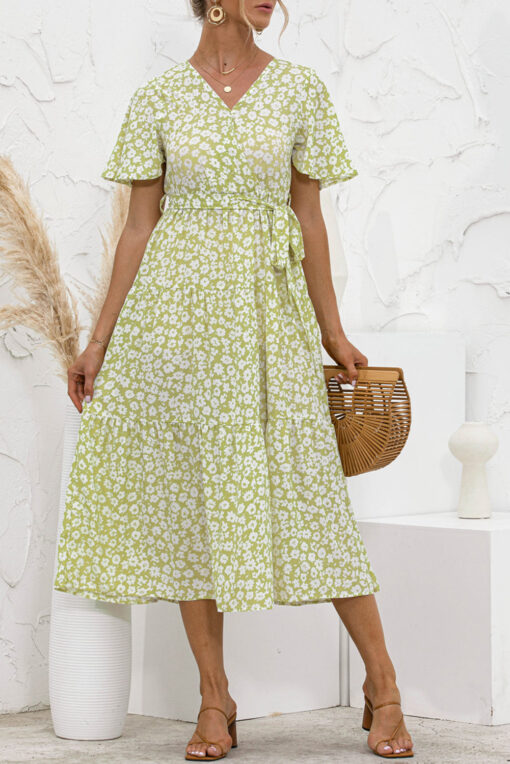 Women's Summer Polka Dots Short Sleeve A Line Mini Dress - Image 25