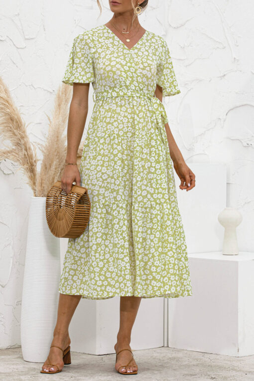 Women's Summer Polka Dots Short Sleeve A Line Mini Dress - Image 27