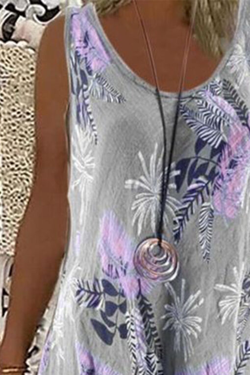 Women’s Summer Mini Sundress Sleeveless Floral Casual Loose Tank Dress - Image 2
