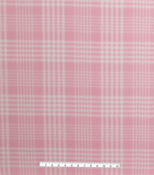 Pink Plaid Fleece Fabric - Image 2