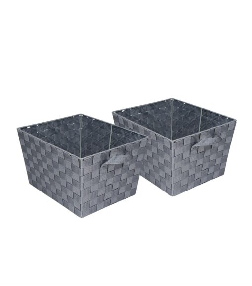 12 x 8 Gray Woven Baskets 2pk