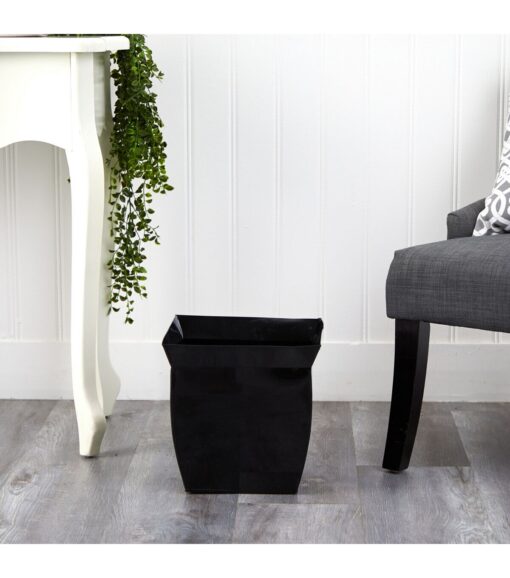 Black Fluted Metal Planter - Image 3