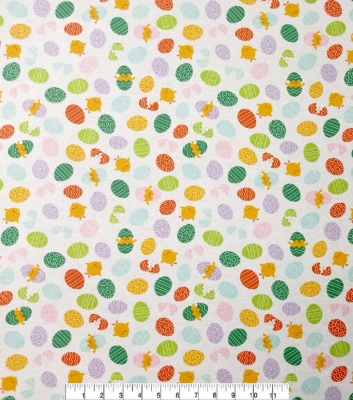 Multicolor Easter Egg Chicks Super Snuggle Flannel Fabric - Image 2