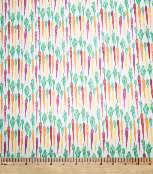 Multi Color Carrots Flannel Fabric