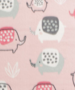 Baby Pink Elephant Fleece Fabric