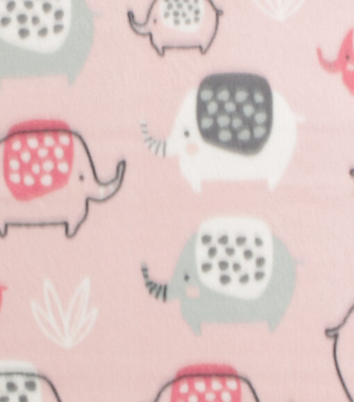 Baby Pink Elephant Fleece Fabric